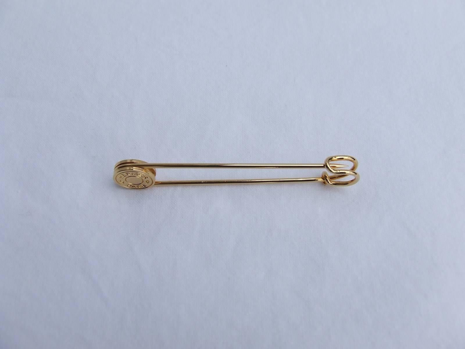 Hermes Golden Pin Brooch 2