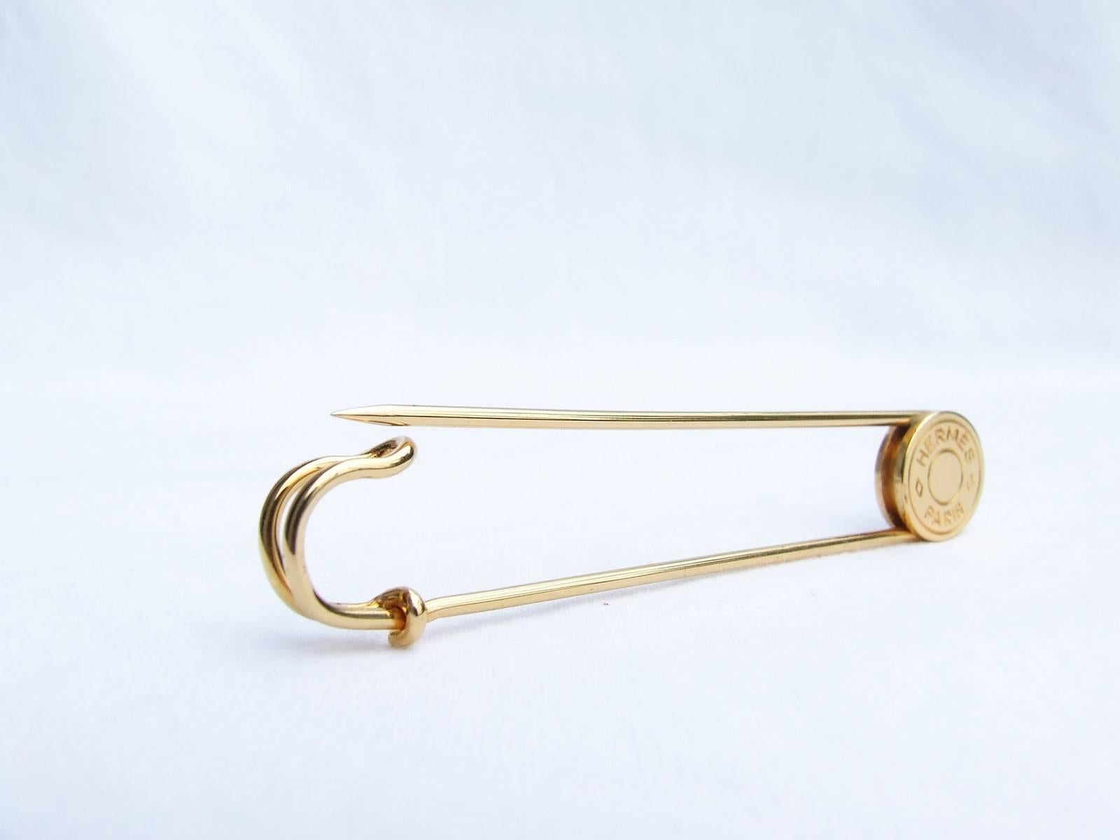 Hermes Golden Pin Brooch 5