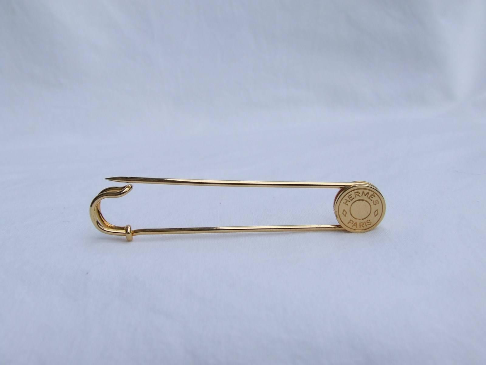 Hermes Golden Pin Brooch 7