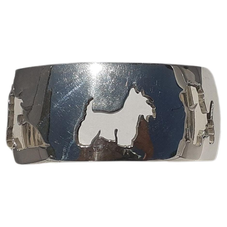 Eccezionale bracciale Hermès West Highland White Terrier Westie in argento in vendita