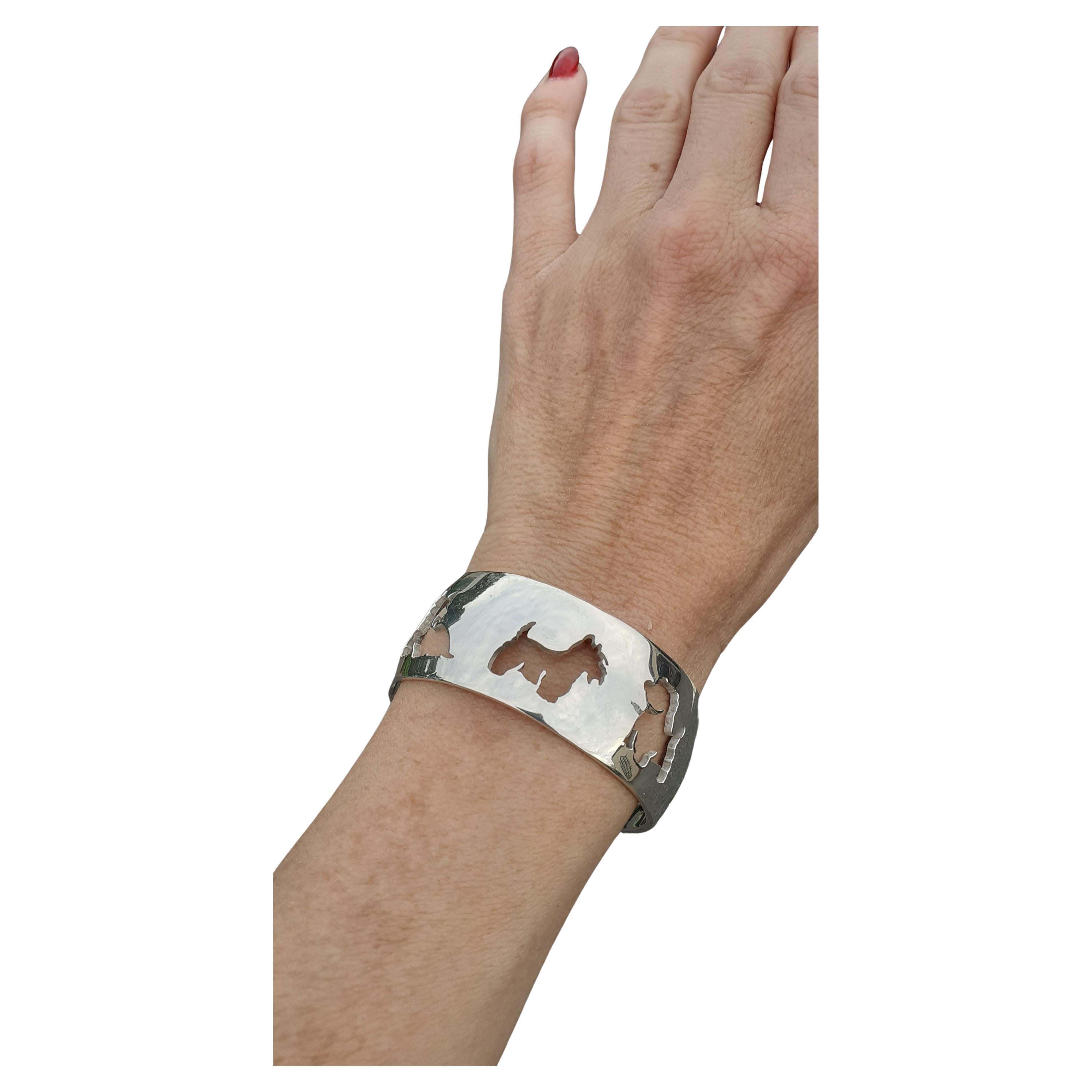 Eccezionale bracciale Hermès West Highland White Terrier Westie in argento in vendita 3
