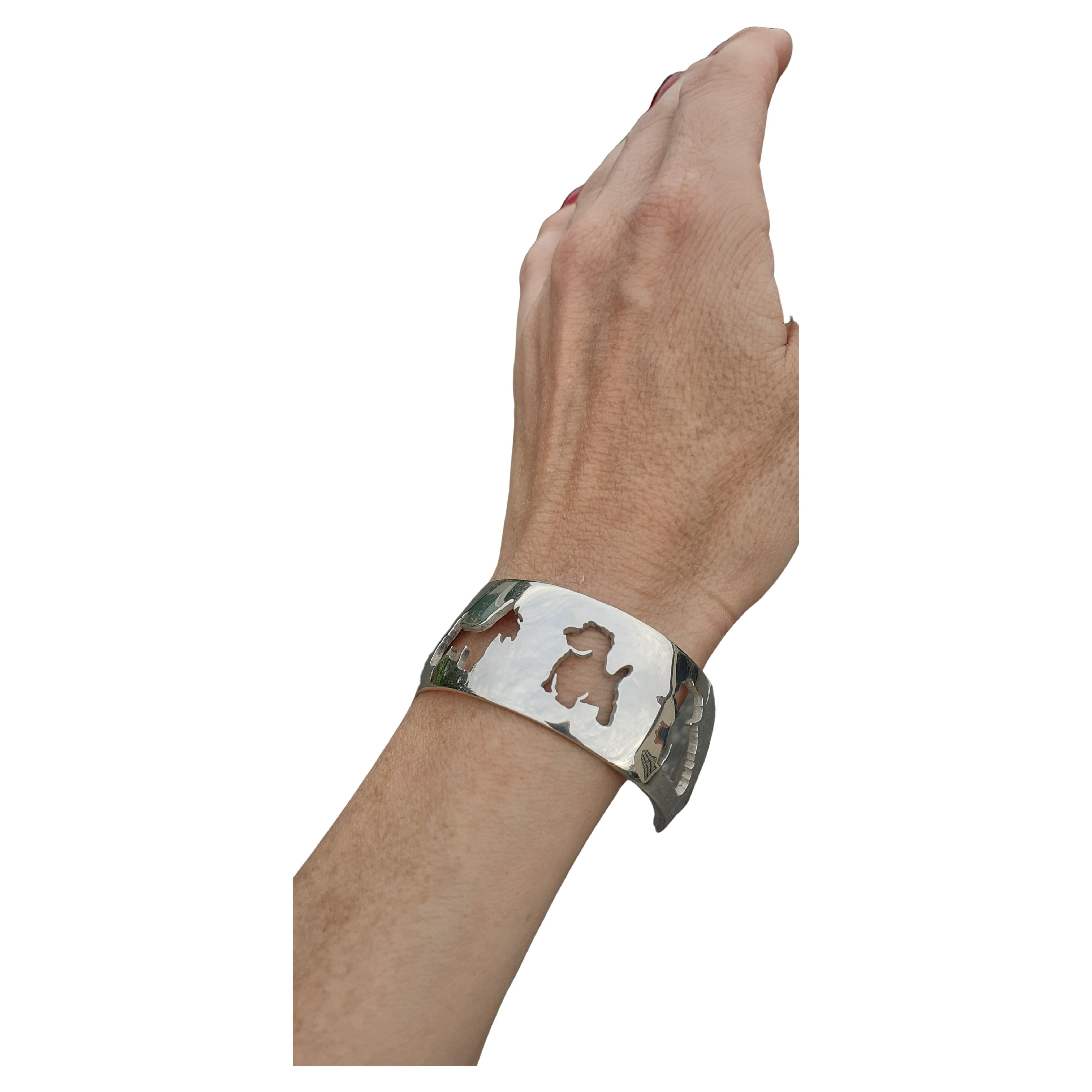 Eccezionale bracciale Hermès West Highland White Terrier Westie in argento in vendita 2