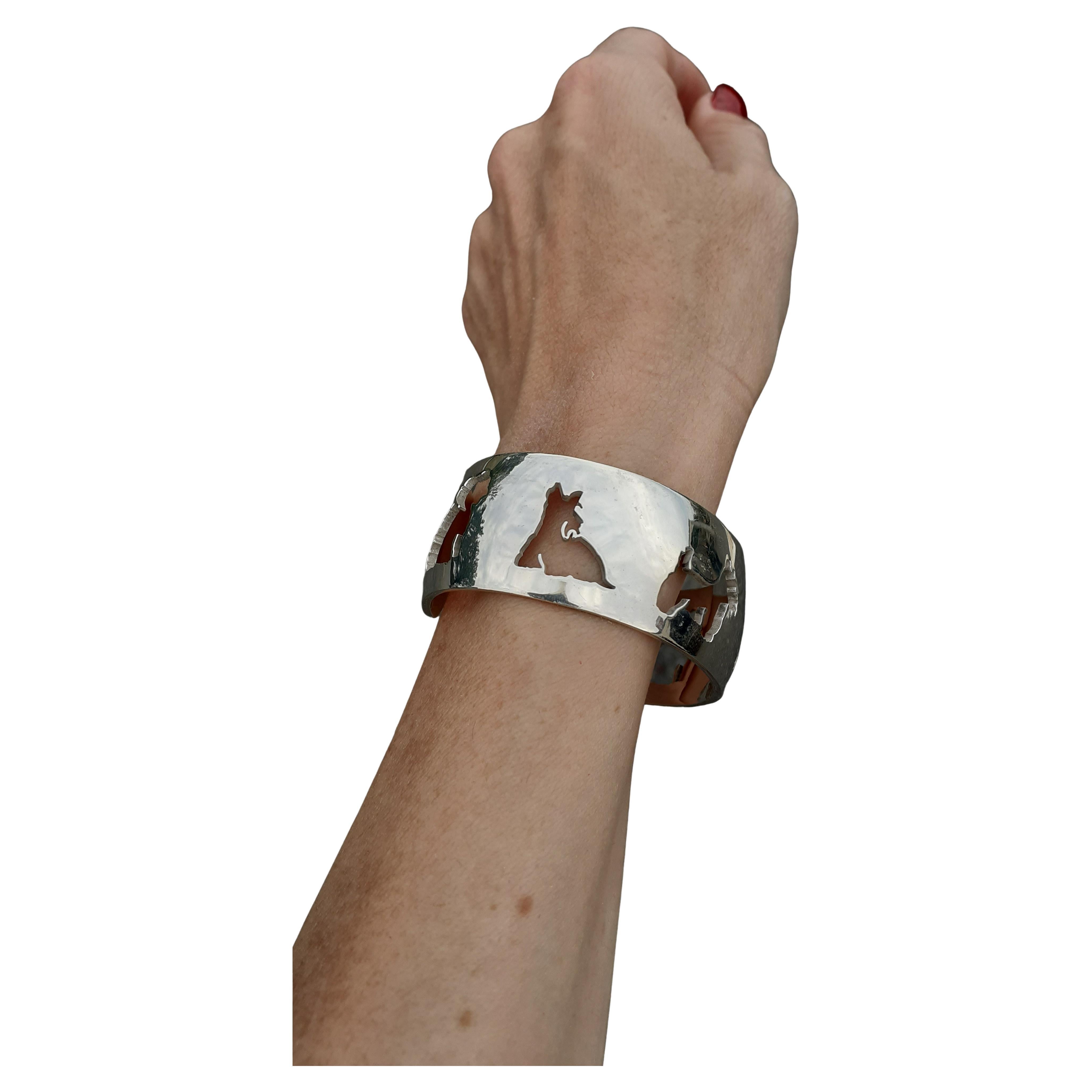 Donna Eccezionale bracciale Hermès West Highland White Terrier Westie in argento in vendita