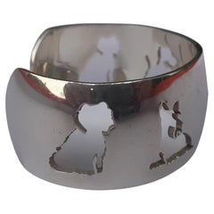Hermès Silver Cuff Bracelet West Highland White Terrier Westie