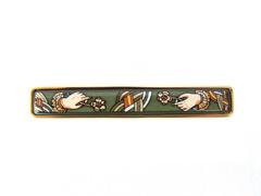 Hermès Vintage Enamel And Gold Plated Brooch Perfect Gift