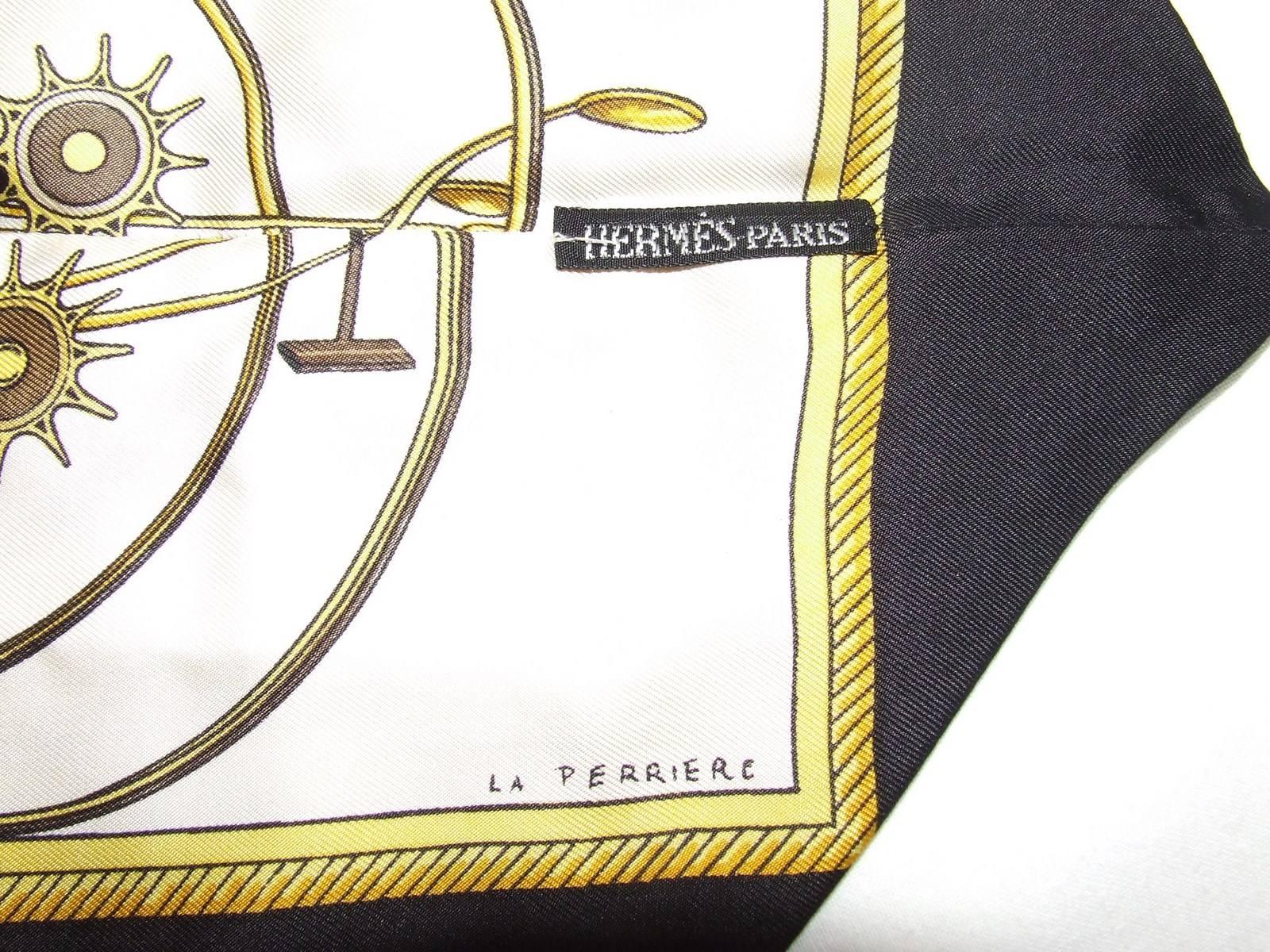 Rare Hermes Silk Scarf Lavalliere Ascot tie Voitures a Transformation Ledoux 1