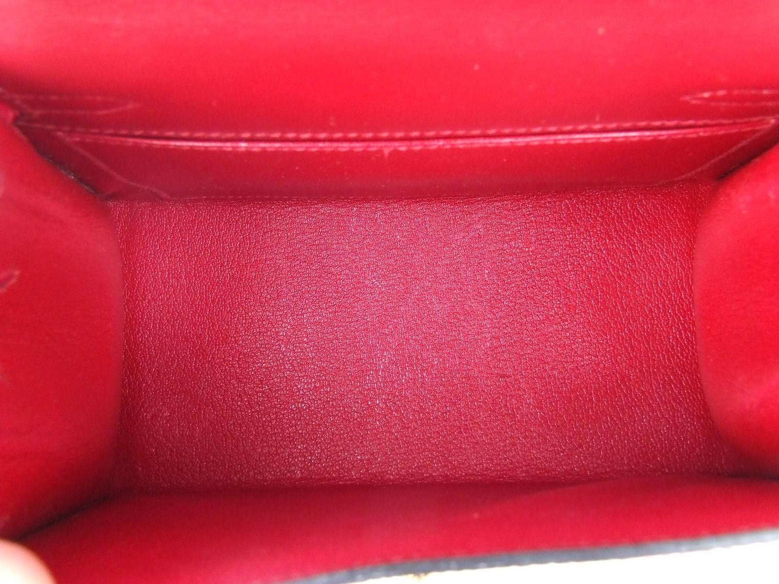 Exceptionnal and Rare Hermes Mini Kelly Bag 20 cm 2 ways Red Lizard Gold Hdw 3