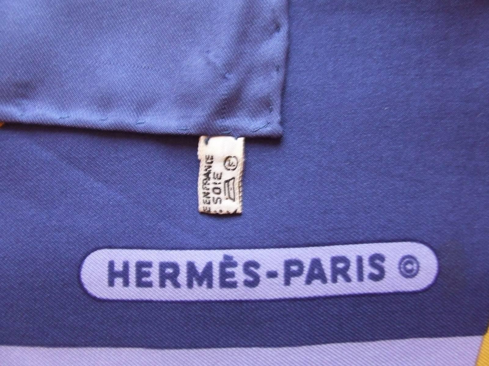 Hermes Collector Rare Silk Scarf Sold only in Air France Planes 90 cm 7