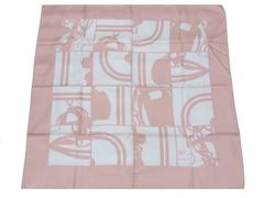Hermes Silk Scarf Brides De Gala En Desordre Diatkine White Pink 90 cm