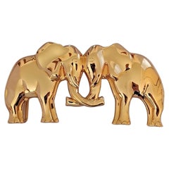 Hermès Belt Buckle Elephants in Golden Metal for 32 mm Belt