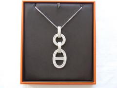 SO RARE Hermes Odyssee Necklace Chaine Ancre Pendant Sterling Silver In Box