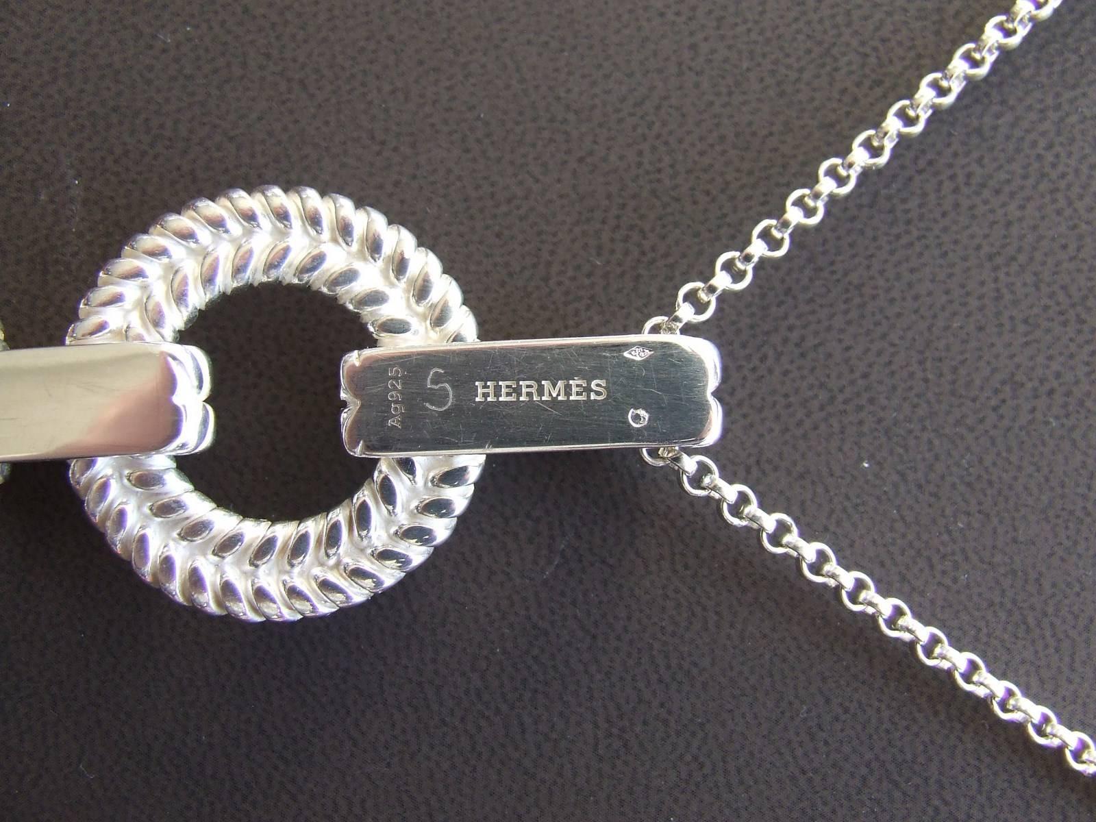 SO RARE Hermes Odyssee Necklace Chaine Ancre Pendant Sterling Silver In Box 2