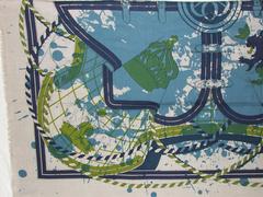 Gorgeous Hermes Scarf Shawl Imprimeur Fou Cashmere Silk Fringed 140 cm