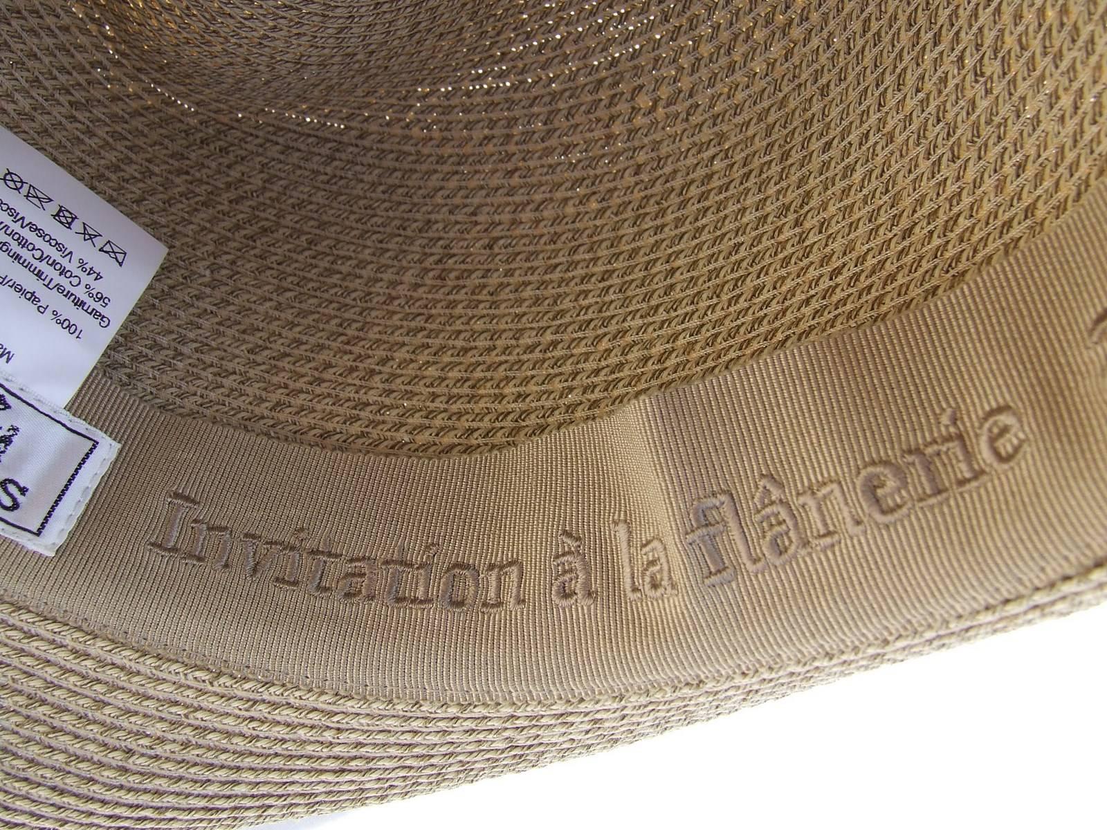 Women's Hermes Sun Hat Panama Beige Size 57 