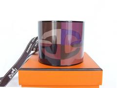 Hermes Printed Enamel Bracelet Optique Chaine Ancre Cuff PVD Mega Large GM