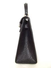RARE Amazing Hermes Micro Kelly 15 cm Black Lizard GHW 3 ways Mini Bag
