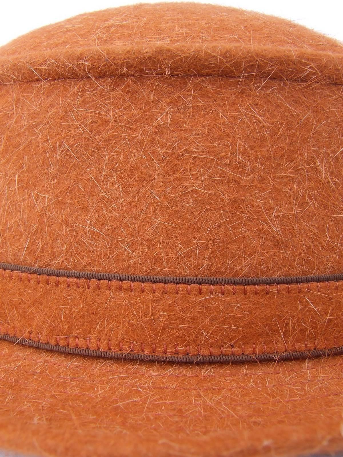 Motsch Paris for Hermes Felt Hat Orange Size 57 1