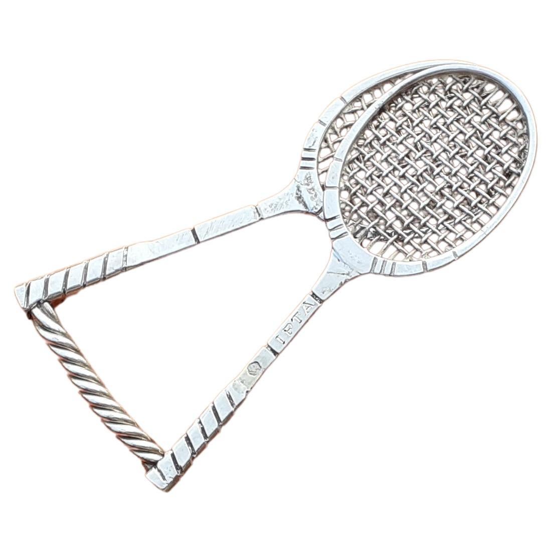 Hermès Tennis Racquets IPTA  Silver Tie Clip
