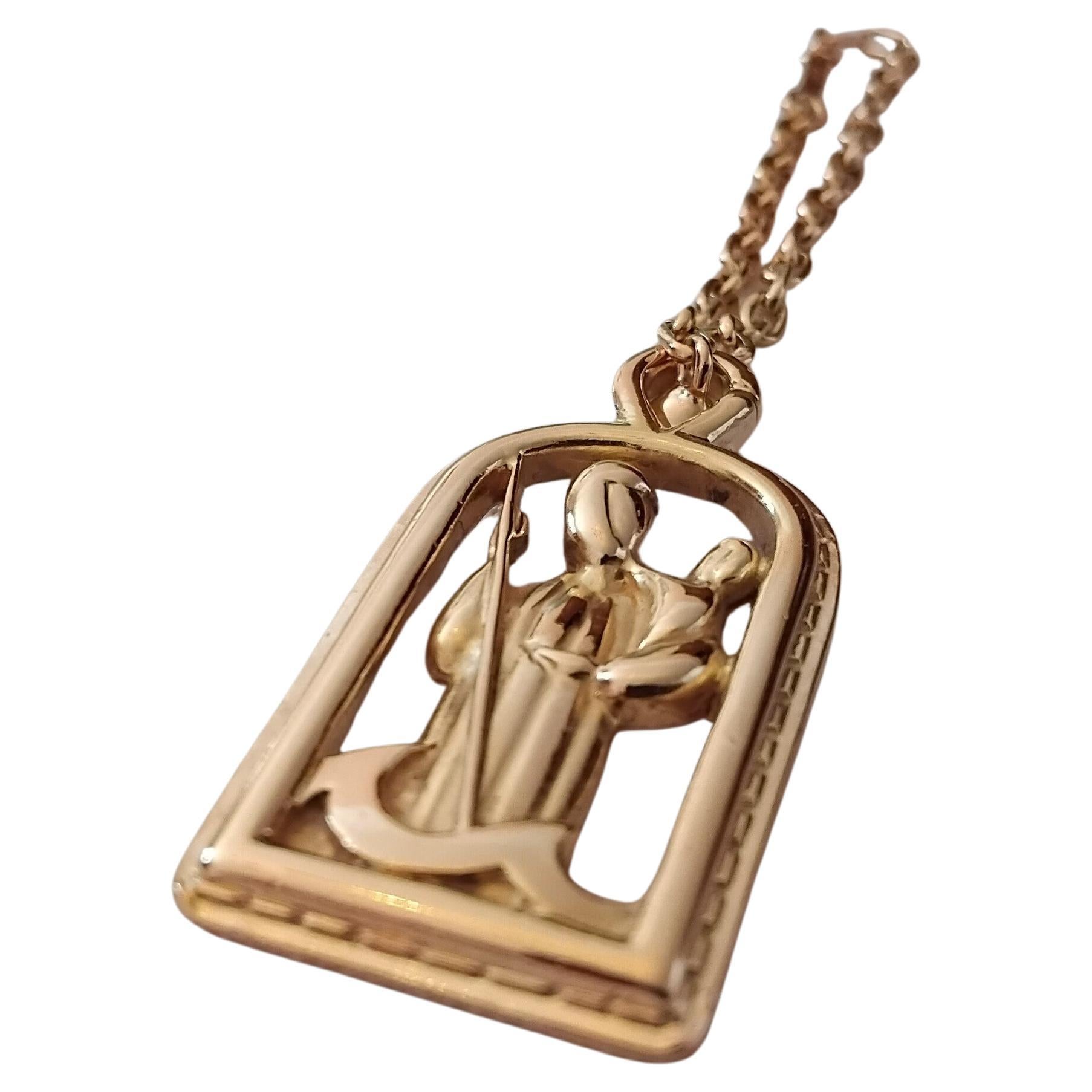 Hermès Saint Christopher Yellow Gold Key Holder Charm (breloque porte-clés en or jaune) en vente 4