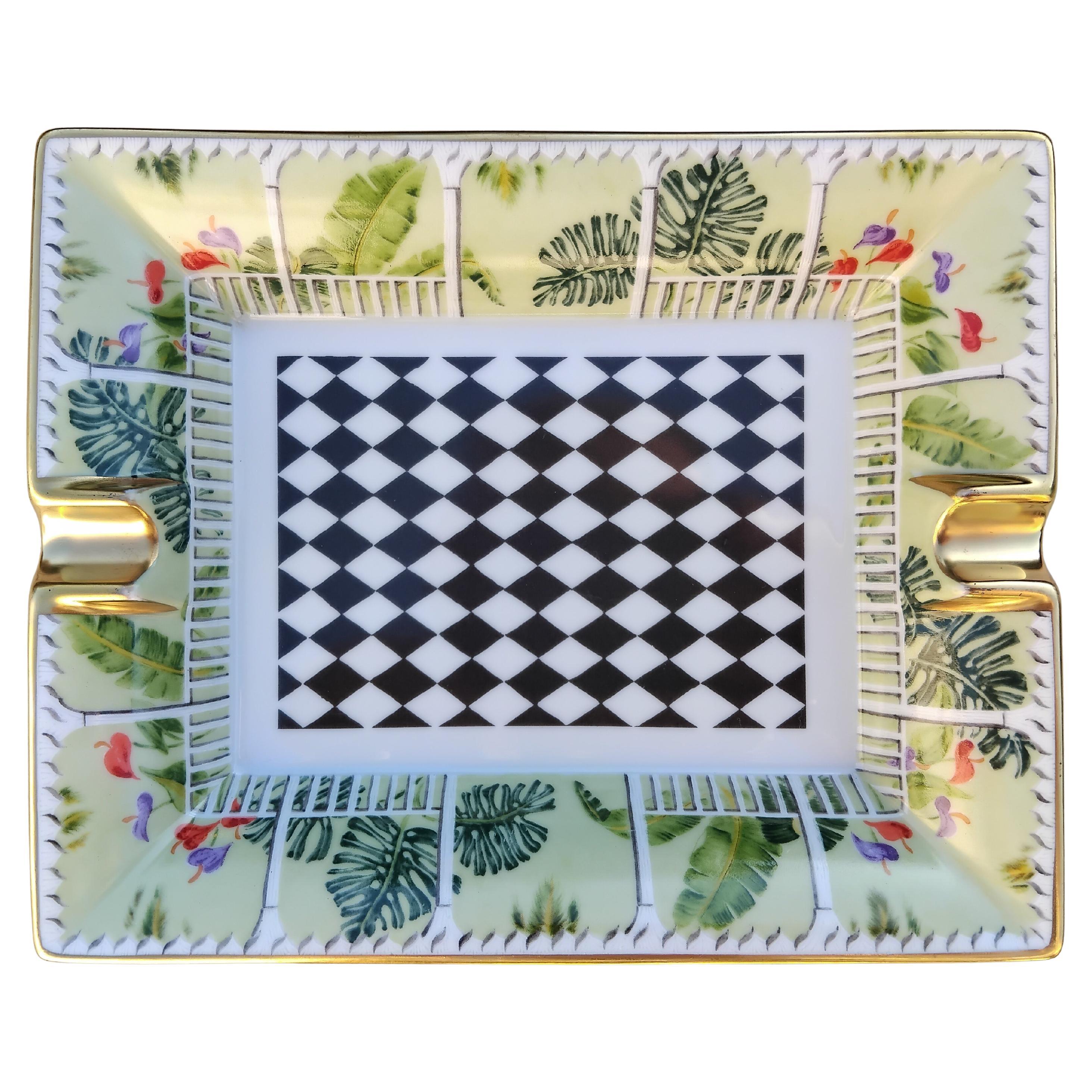 Hermès Garden Cigar Ashtray Change Tray Porcelain Gold