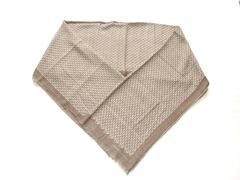 Hermes Reversible woven scarf Curb Chain Cashmere Silk Etoupe Beige 186 cm