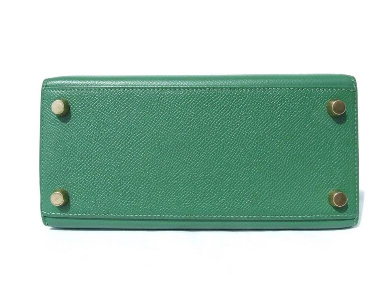 Green Hermès Kelly II mini 20cm handbag, MATCHES x Sellier