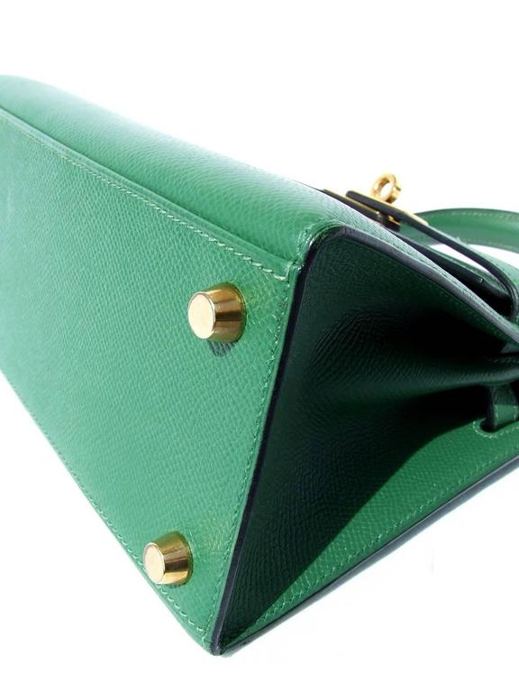 Green Hermès Kelly II mini 20cm handbag, MATCHES x Sellier