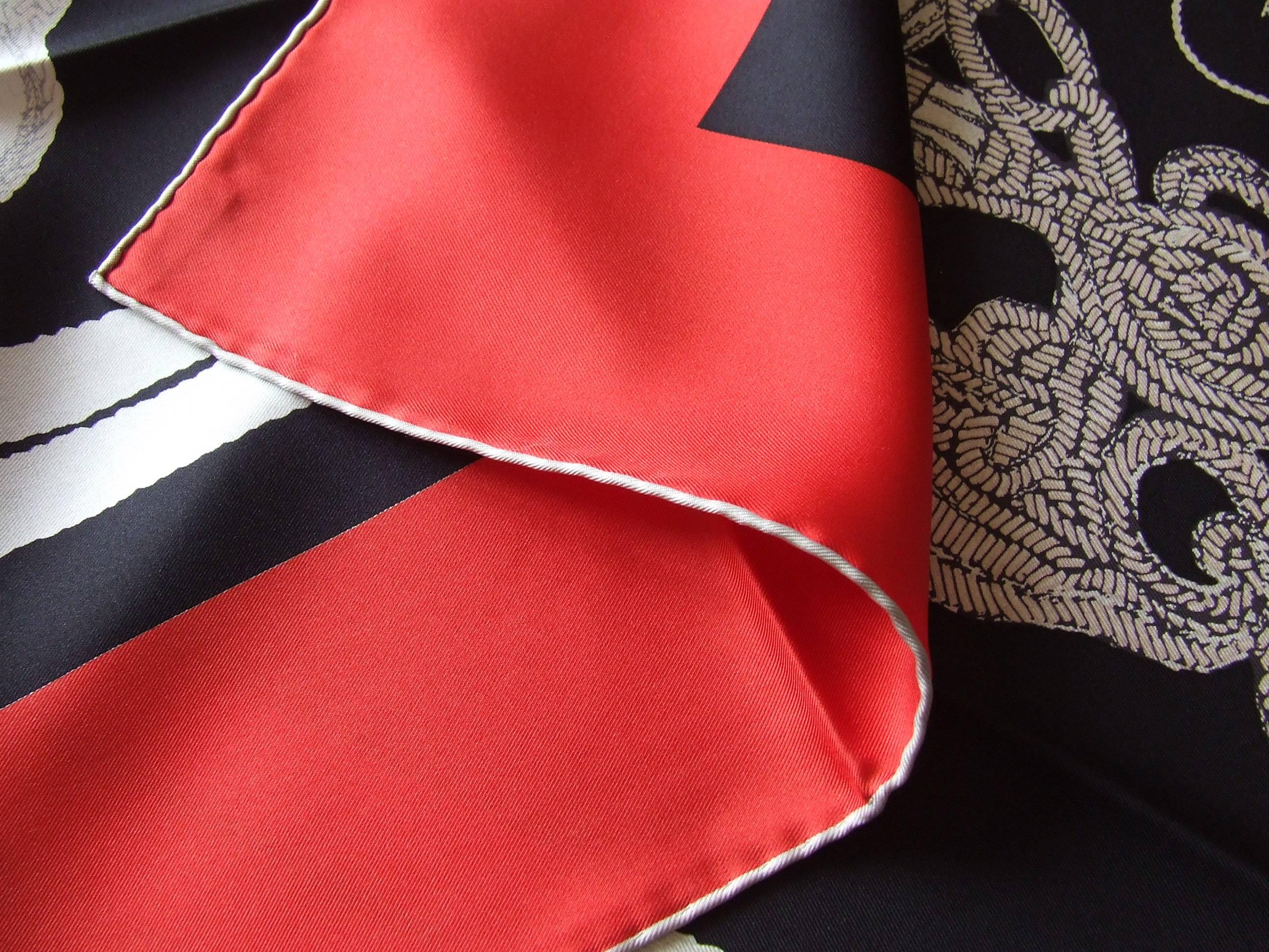 Hermes Silk Scarf Brides de Gala Brode Main Red Black White 90 cm Box 1