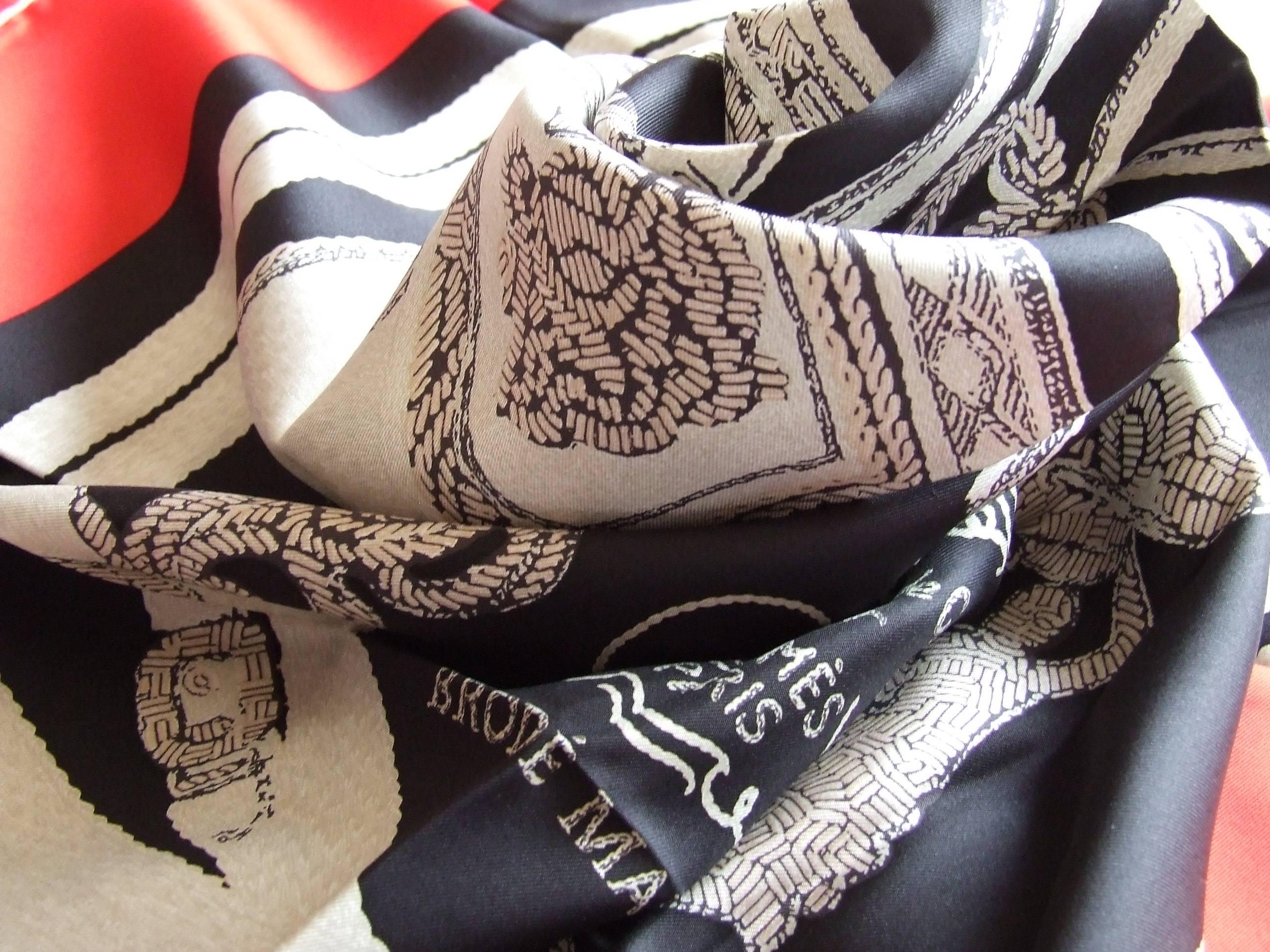Hermes Silk Scarf Brides de Gala Brode Main Red Black White 90 cm Box 2