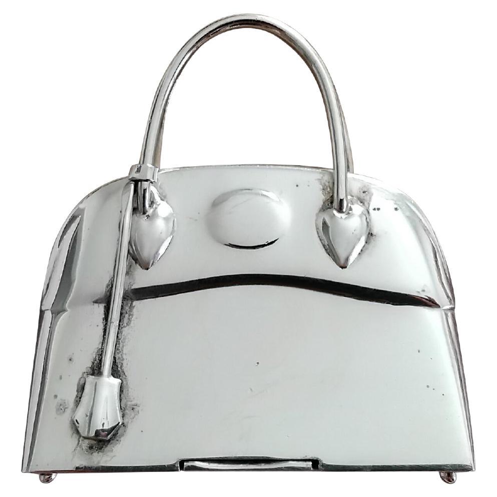 Hermès Sterling Silber Pillenbox Micro Bolide Tasche im Angebot