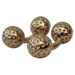 Hermès 18K Yellow Gold Cufflinks Golf Balls Numbered