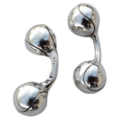 Hermès Cufflinks Tennis Balls Shaped Sterling Silver
