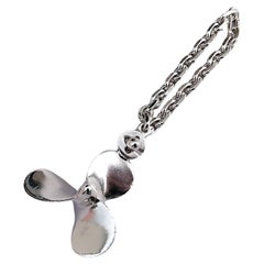Exceptional Hermès Silver Keychain Boat Propeller Shaped