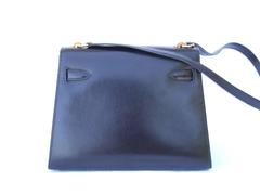 Hermès Vintage Mini Kelly Sellier Bag Black Box Leather Gold Hdw 20 cm