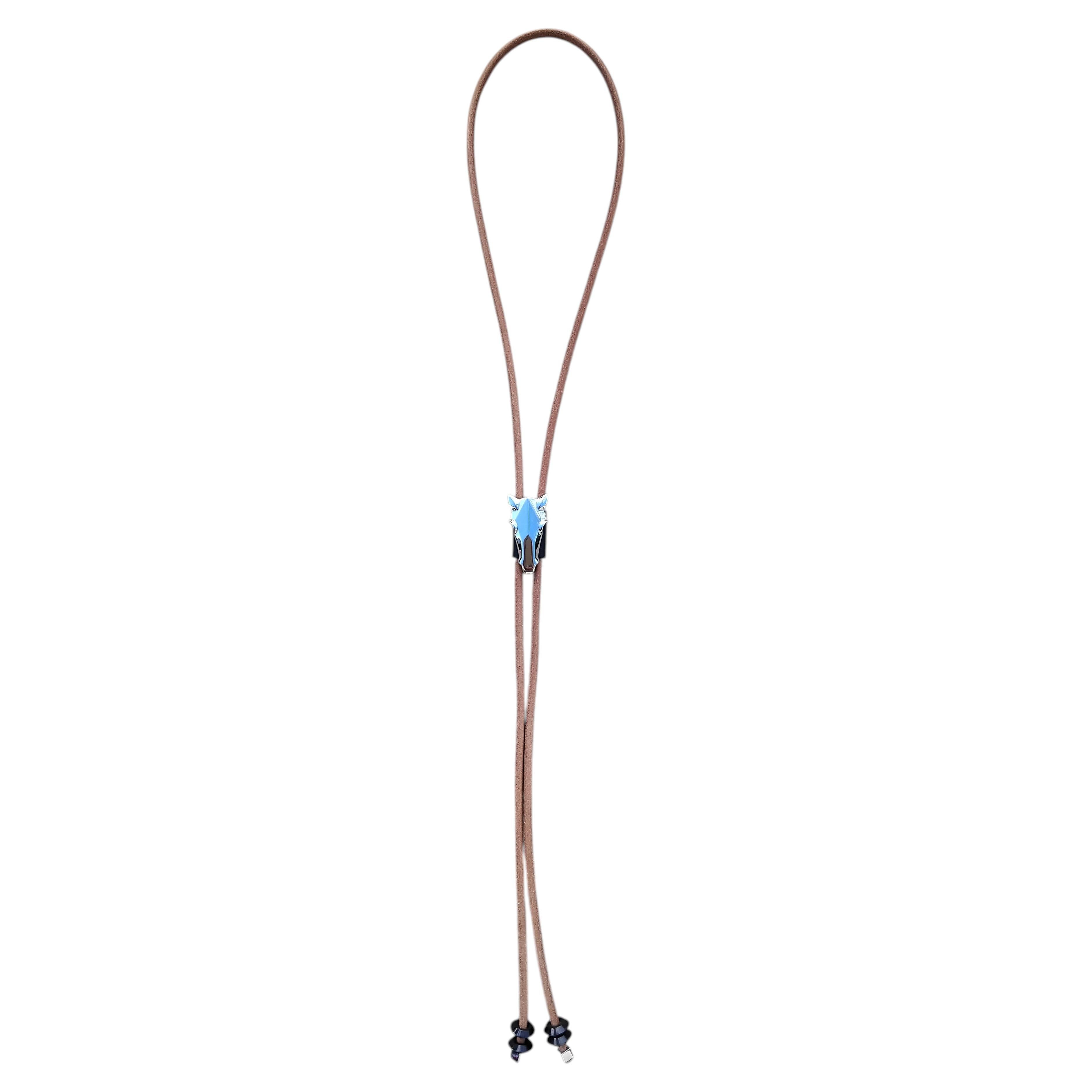 Hermès Destier Bolo Tie Necklace Horse Texas