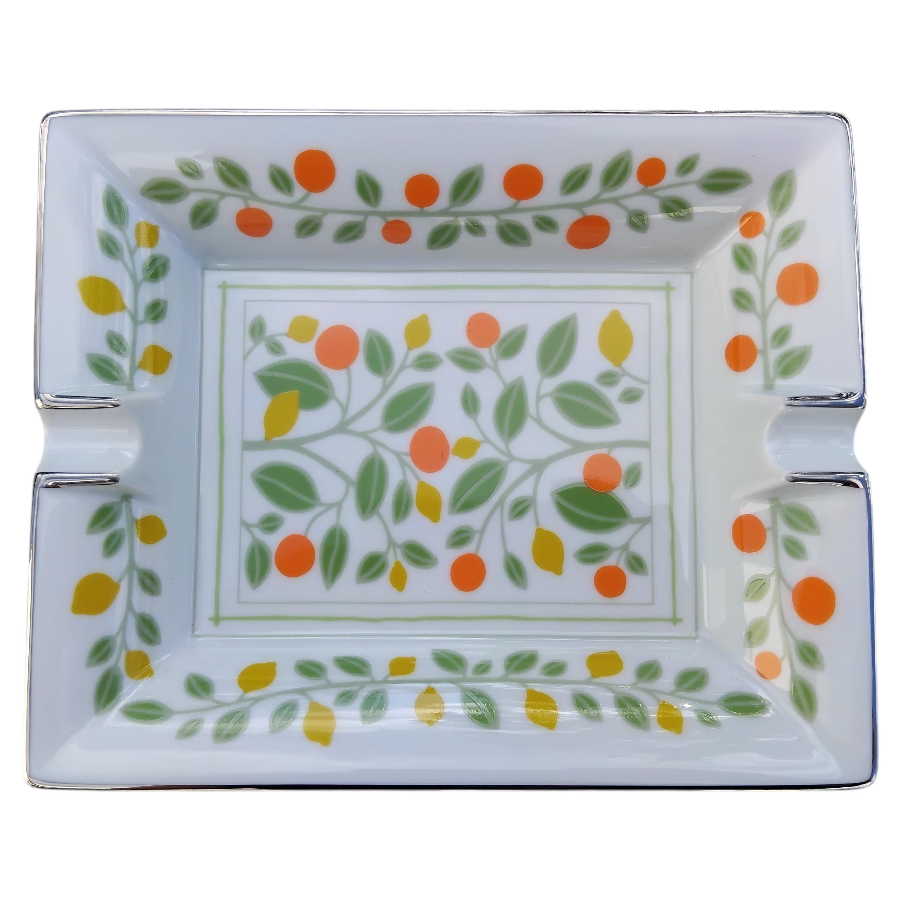 Hermès Cigar Ashtray Change Tray Porcelain Oranges Lemons For Sale