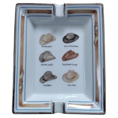 Hermès Zigarren-Aschenbecher Wechselgeld Tablett Cowboyhüte Rodeo Texas RARE