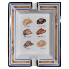 Hermès Zigarren-Aschenbecher Wechselgeld Tablett Cowboyhüte Rodeo Texas RARE
