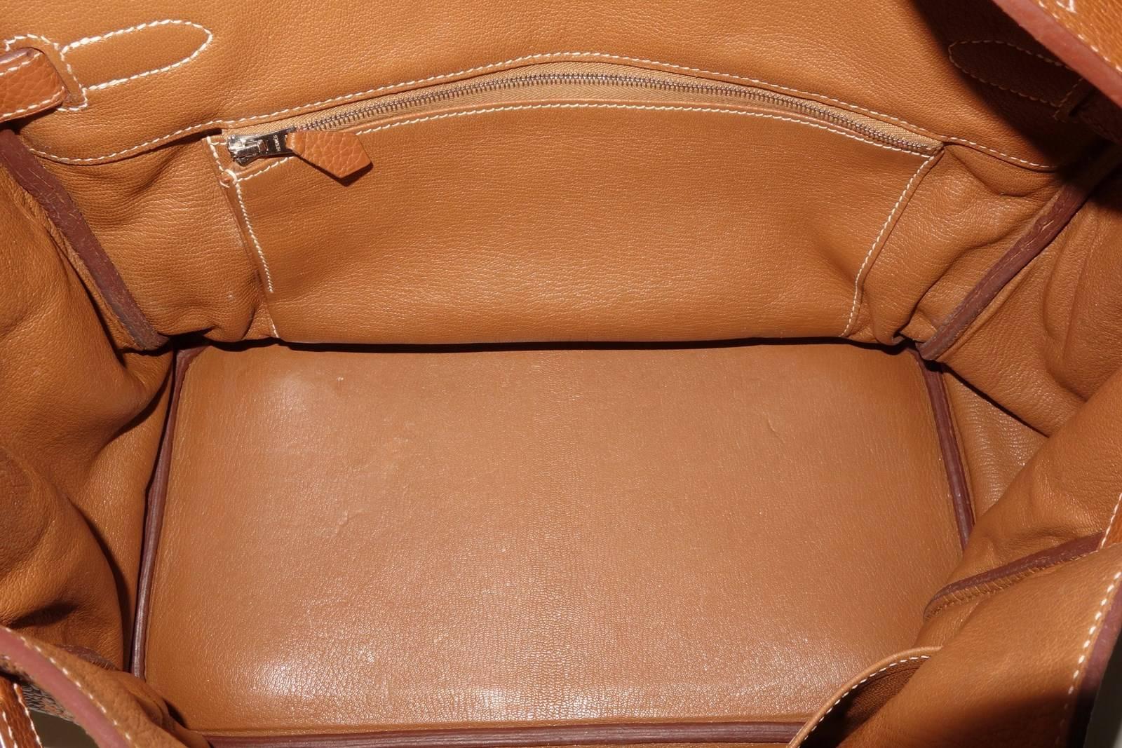 Hermes Birkin Handbag Gold Taurillon Clemence Leather PHW 35 cm 3