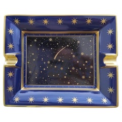 Hermès Constellation Zigarren-Aschenbecher Wechselgeldschale Porzellan Goldkutsche