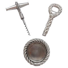 Hermès Sacacorchos Abridor de botellas Posavasos Juego a juego Cordaje Cuerda D'Enfert