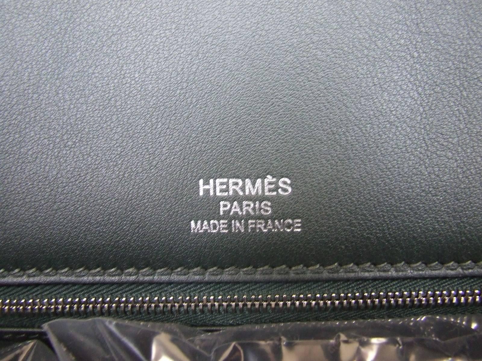 Women's RARE Hermes Birkin Bag Toile Riga Veau Swift Leather Beige Dark Green 35 cm BNIB