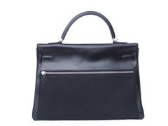Hermès Kelly Lakis Bag Black Toile and Leather Palladium Hdw 35 cm Rare