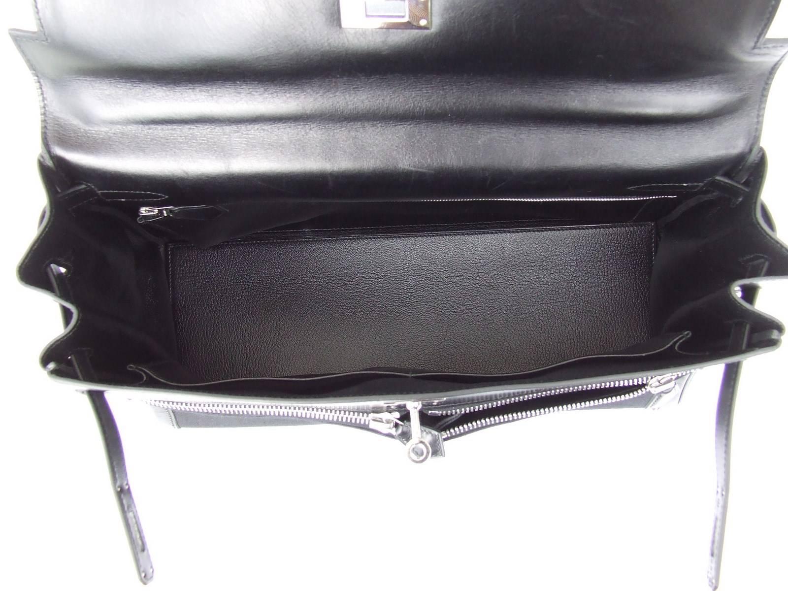 Hermès Kelly Lakis Bag Black Toile and Leather Palladium Hdw 35 cm Rare 1