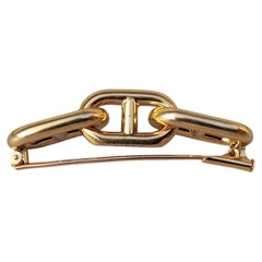 Hermès 20th Century 18K Yellow Gold Brooch Chaine D'Ancre Numbered