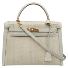 Hermès Vintage Kelly-Tasche 32 cm, Crinoline, Rosshaar, neu, GHW aus Spanien