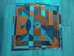 Hermès DJ Disc Jockey Scarf Shawl Vinyl Record Cashmere Silk 100 cm