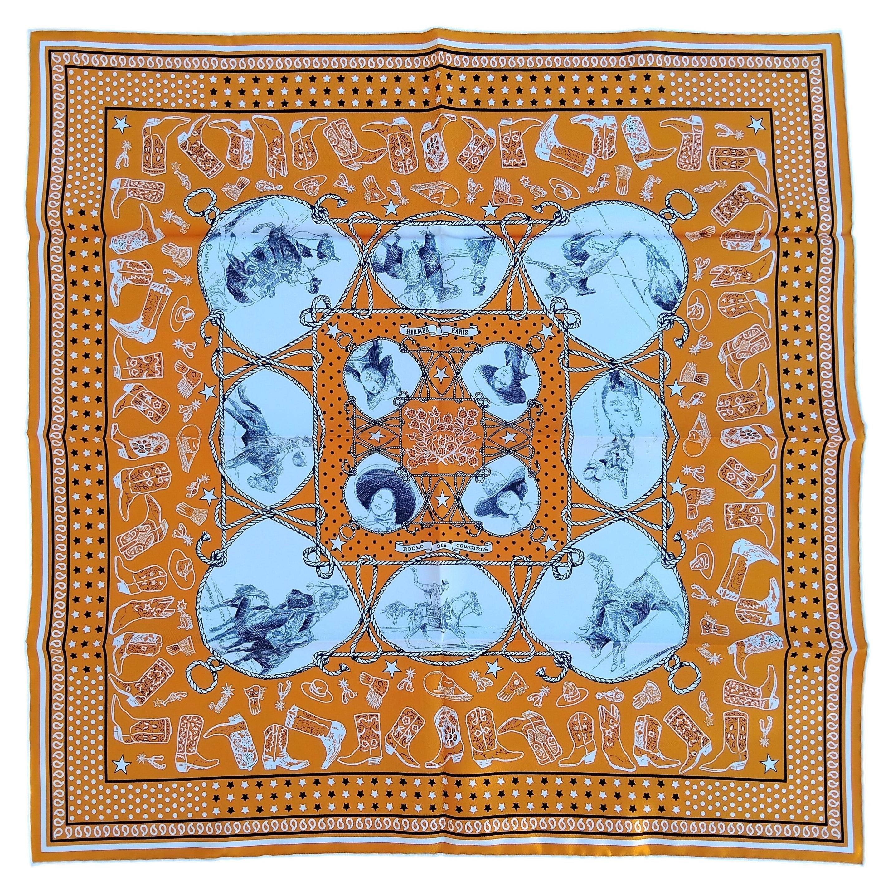 Hermès Rodeo Des Cowgirls Bandana Silk Scarf 55 cm Kermit Oliver Horse TEXAS