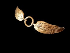 Exceptional Hermès 18K Yellow Gold Belt Buckle Wings for 32 mm Belt