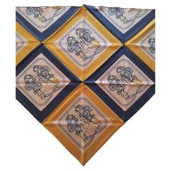 Hermès Giant Triangle Silk Shawl Scarf Mini Brides De Gala Camel Black